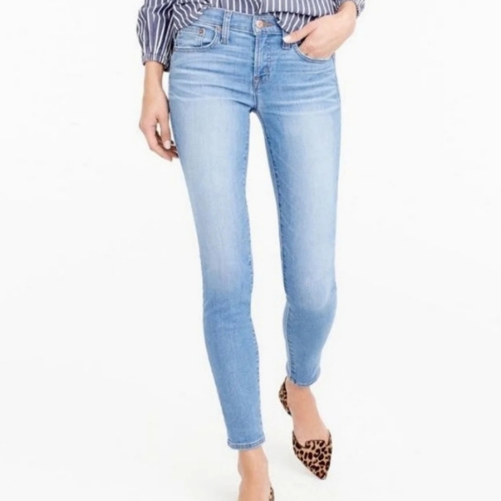 J.Crew Factory Mid Rise Stretch Skinny Jeans Blue Size - Picture 2 of 6